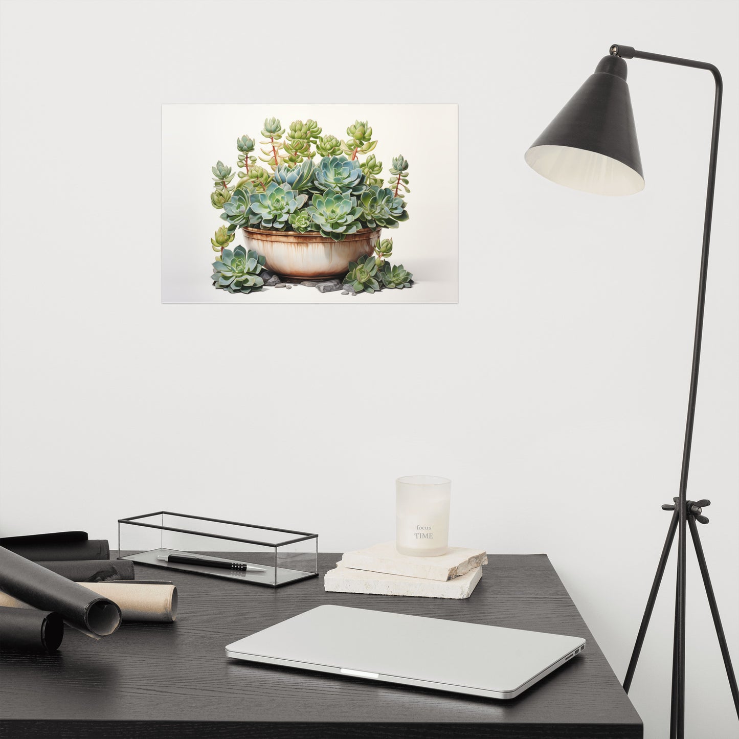 Nice Wall Art For Bedroom: A Watercolor Oasis Succulent Watercolor Painting - Digital Artwork Loose Print