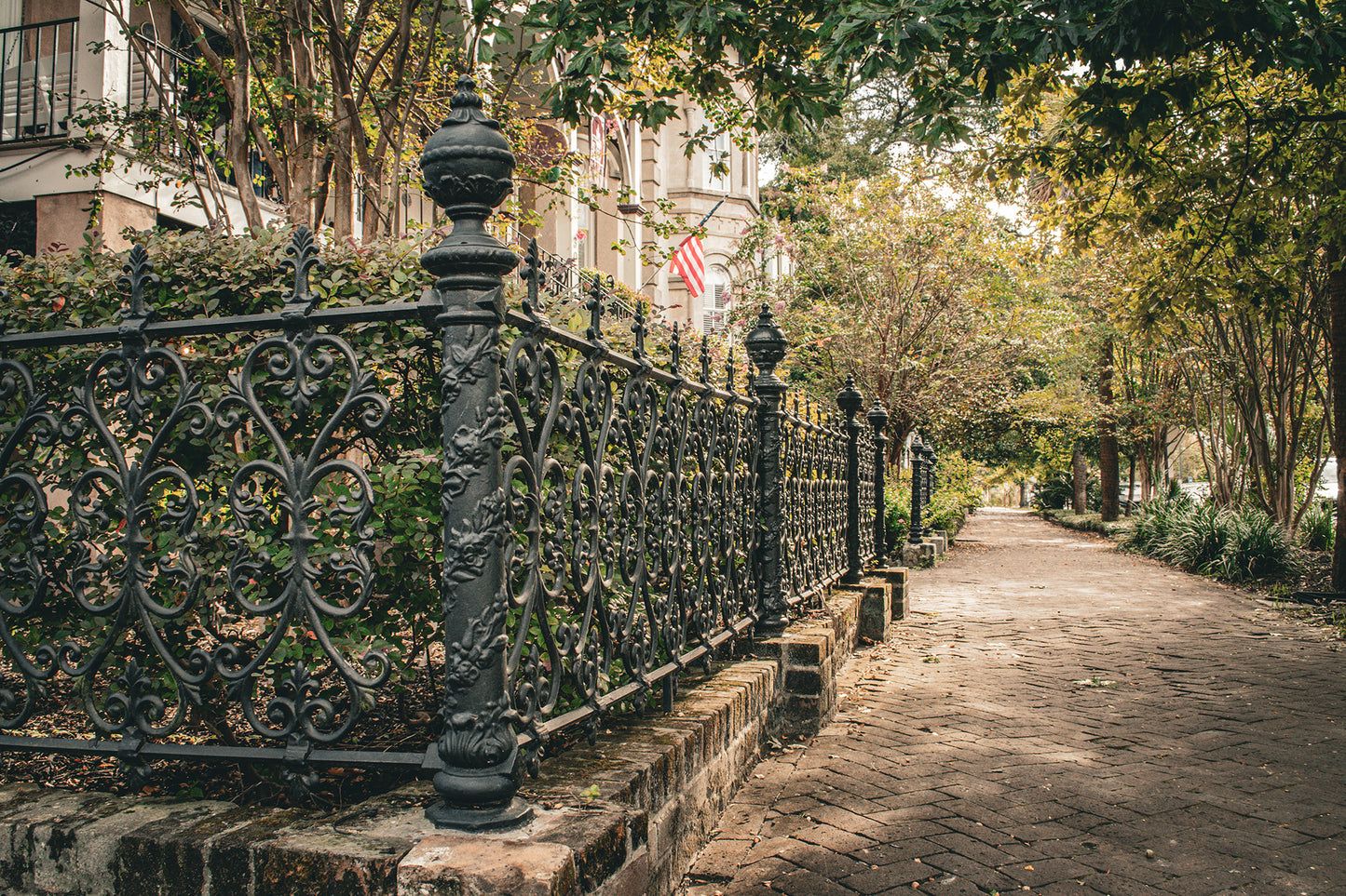 Architectural / Industrial / Cityscape Abstract Decor Old Wrought Iron Fence Savannah Ga 3 Loose Wall Art Print