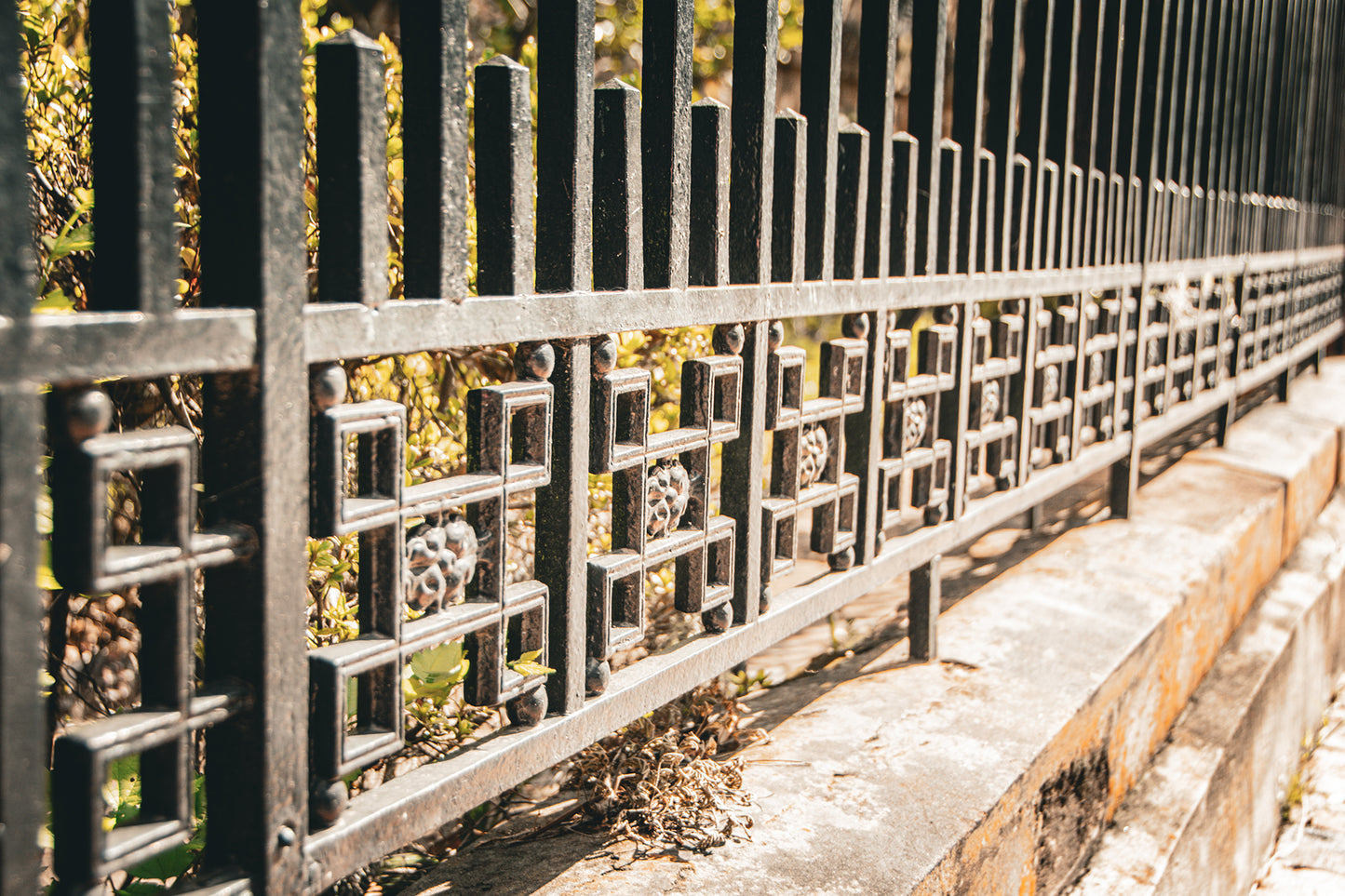Old Wrought Iron Fence Gate Savannah GA 4 Canvas Wall Art Prints