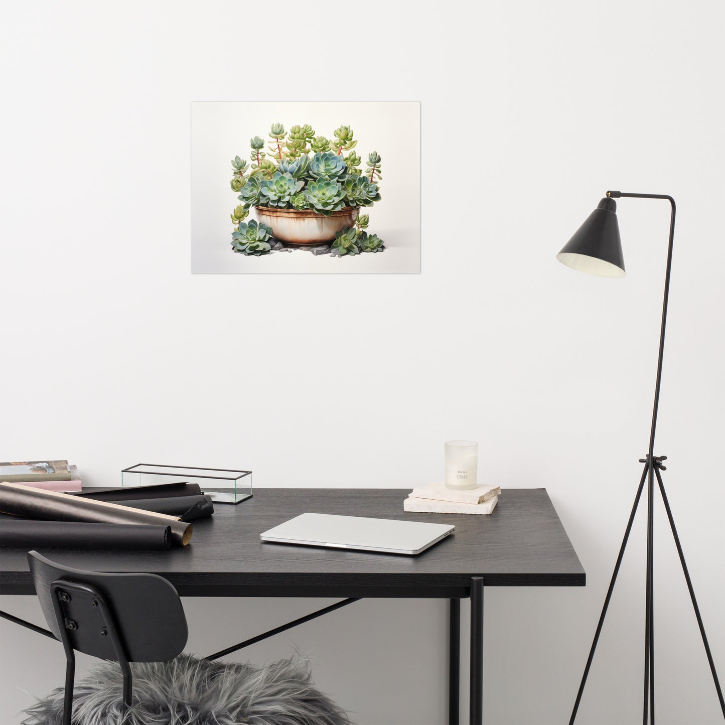 Over Bed Prints: A Watercolor Oasis Succulent Watercolor Painting - Digital Artwork Loose Print