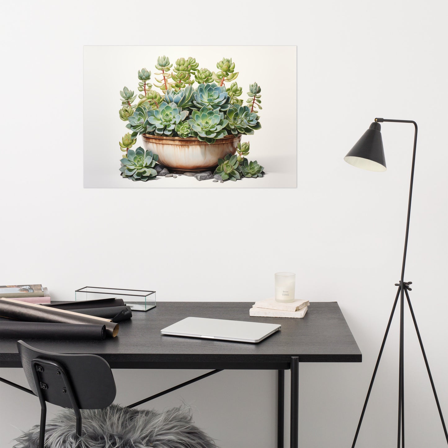 Over Dresser Wall Decor: A Watercolor Oasis Succulent Watercolor Painting - Digital Artwork Loose Print