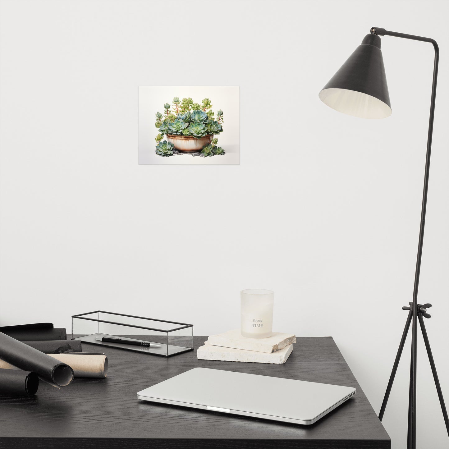 Over Headboard Art: A Watercolor Oasis Succulent Watercolor Painting - Digital Artwork Loose Print