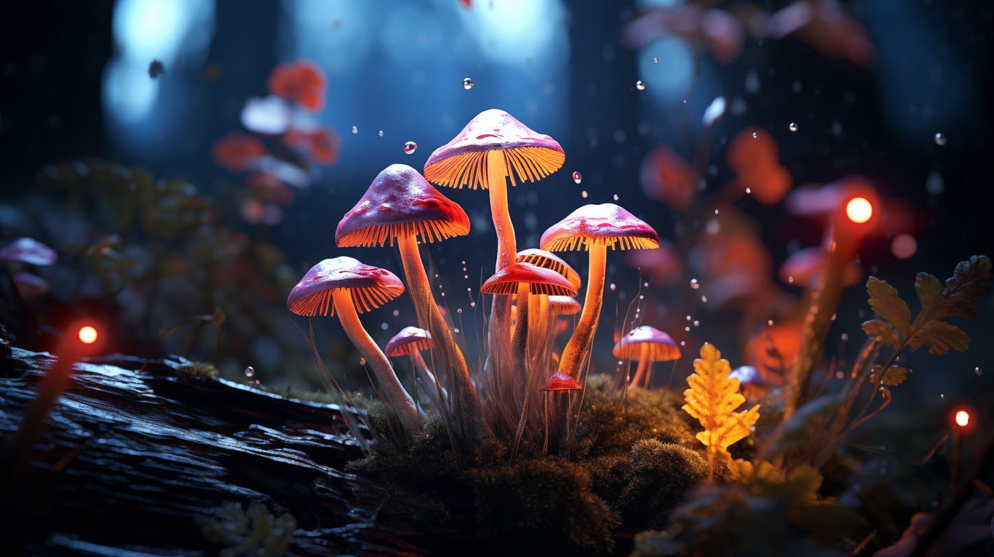Abstract Wall Art: "Phosphorescent Fungi" - Minimal / Modern / Botanical Loose Print