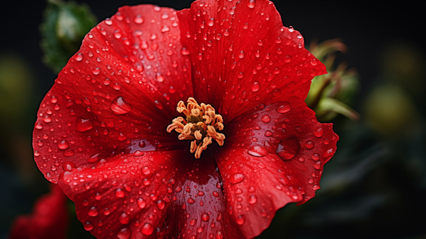 Scarlet Serenade Photorealism - Digital Artwork Loose Art Print