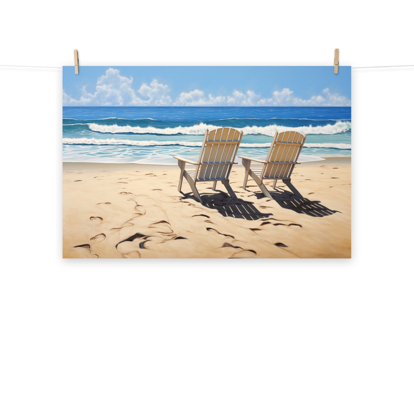Seaside Posters And Prints: A Pair in Paradise Photorealism - Digital Artwork Loose Art Print