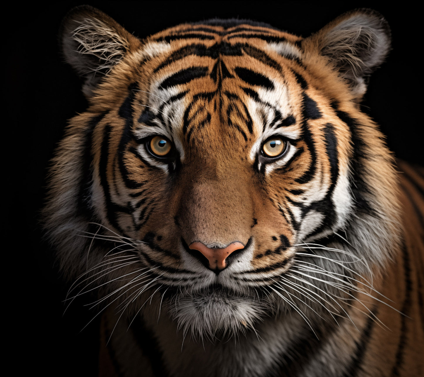 Silent Predator Tiger Photorealism - Digital Artwork Loose Art Print