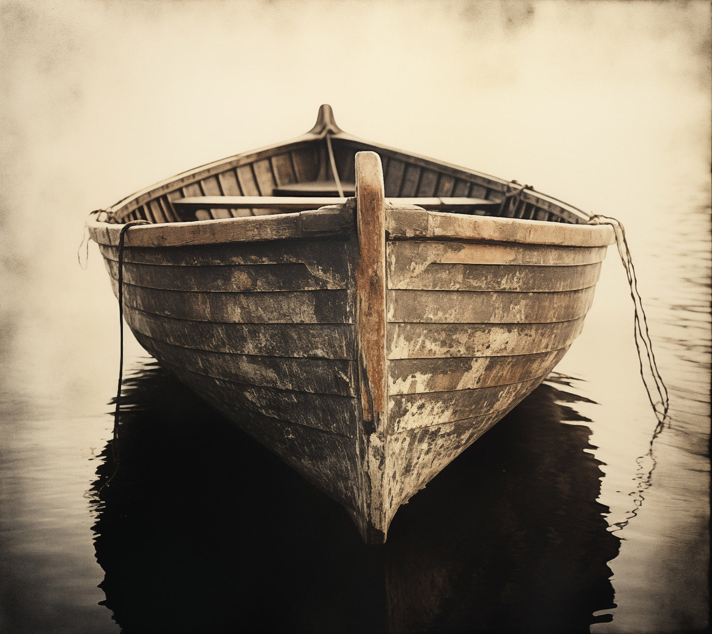 Solitary Sojourn Subdued Retro Coastal Photorealism - Digital Artwork Loose Art Print