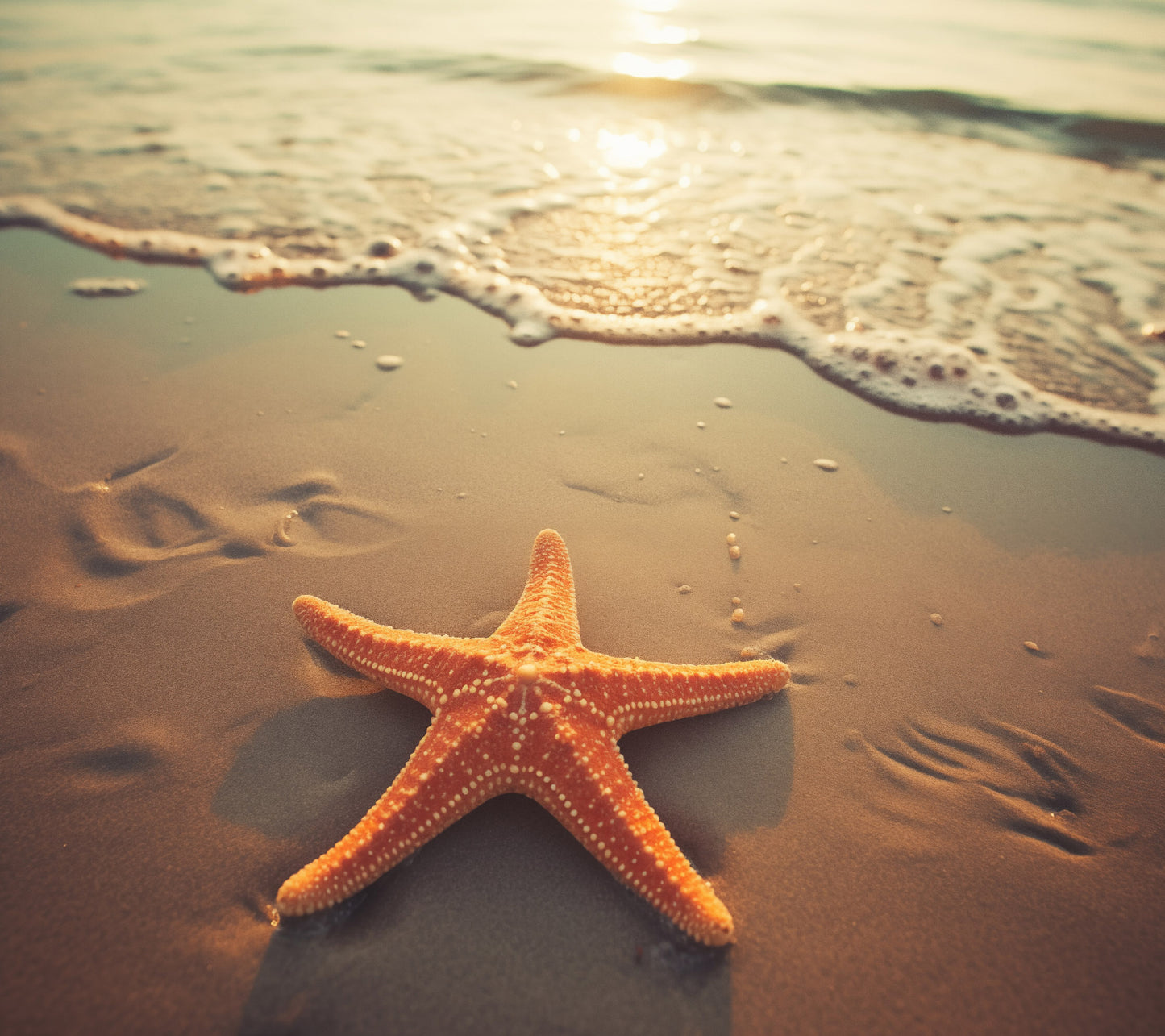 Star of the Shore Starfish on Beach Photorealism - Digital Artwork Loose Art Print
