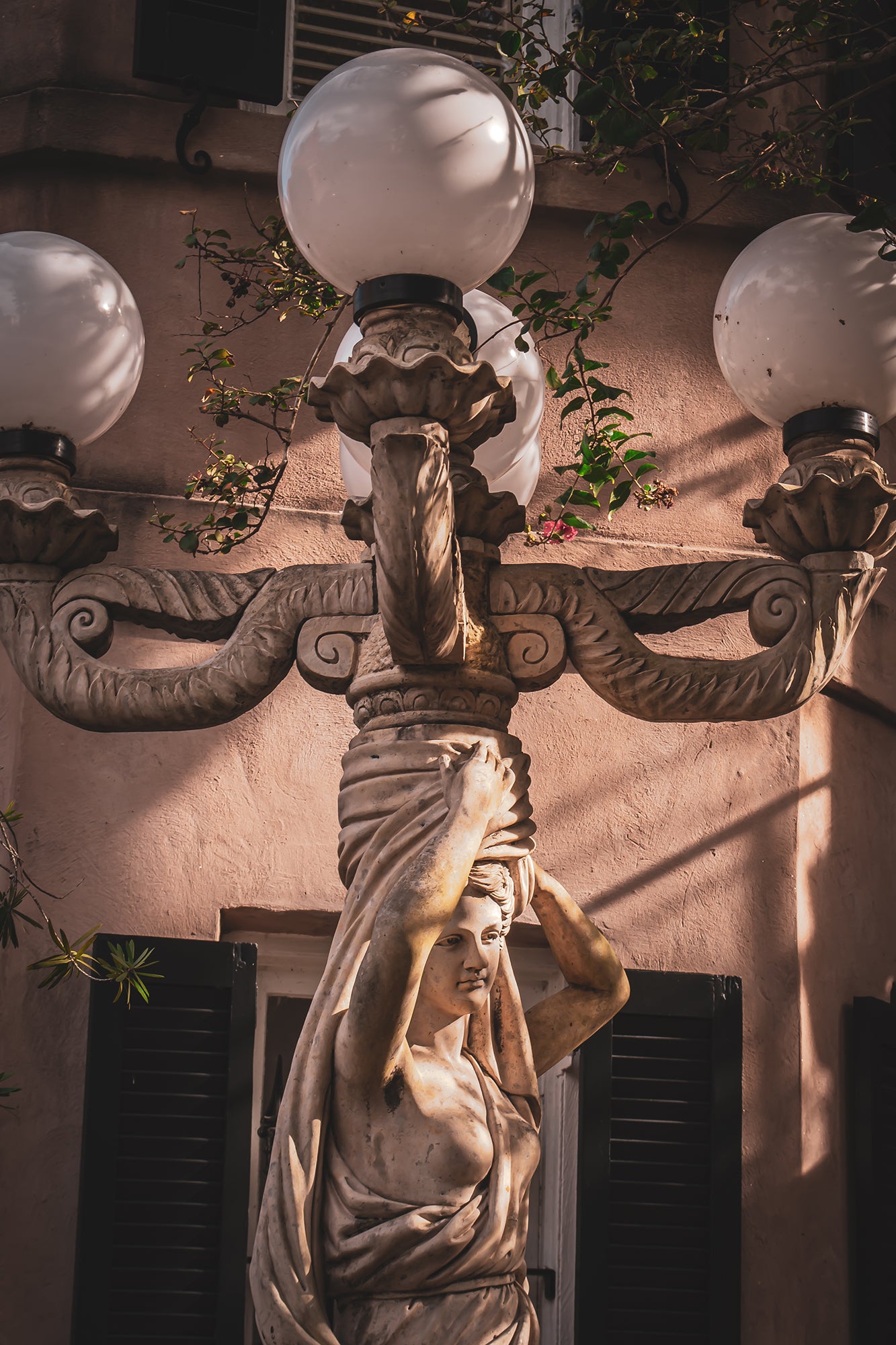 Architectural / Industrial / Cityscape Abstract Decor Goddess Statue Lamp Post Savannah Ga Loose Wall Art Print