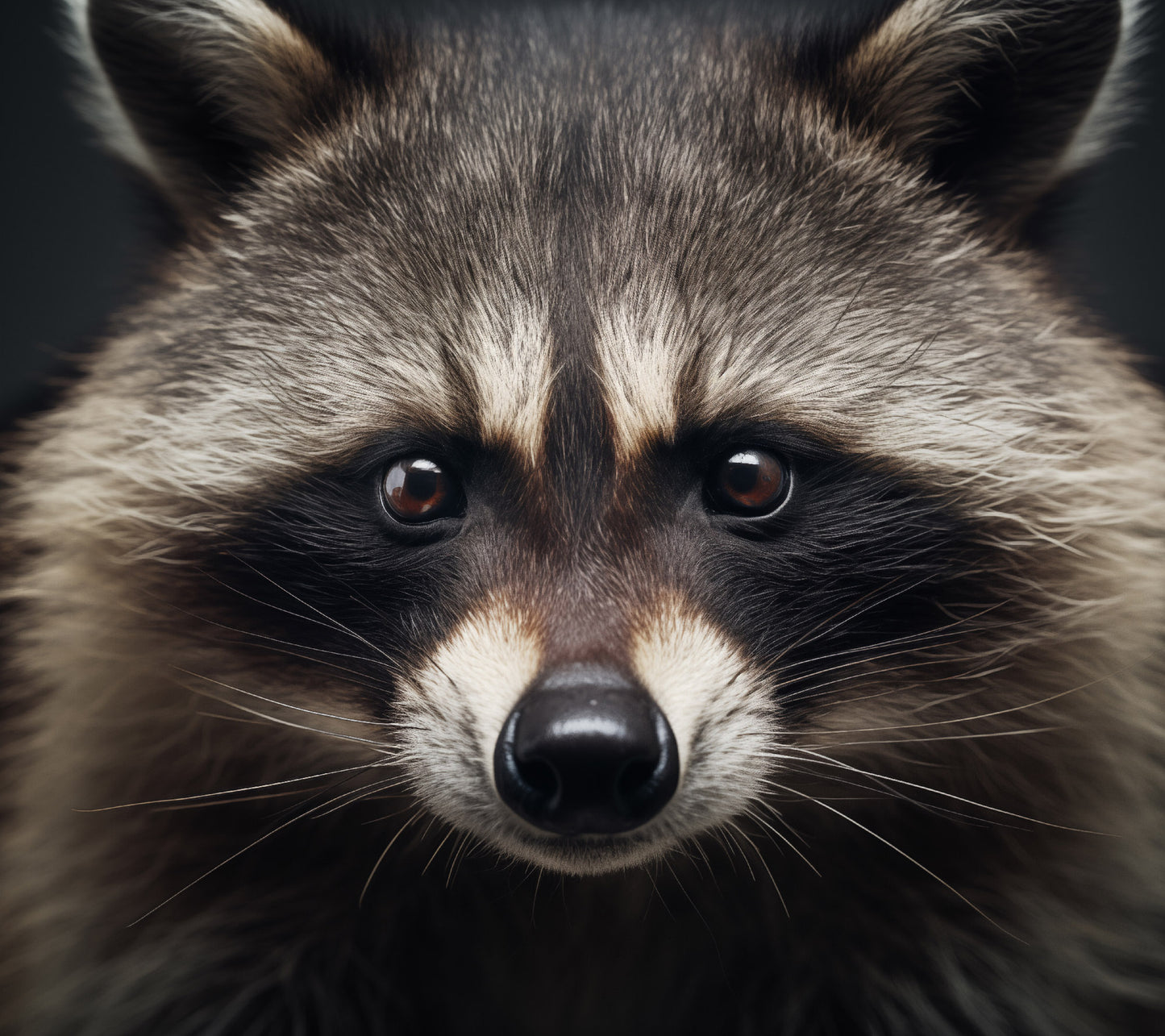 The Curious Raccoon Portrait Photorealism - Digital Artwork Loose Art Print