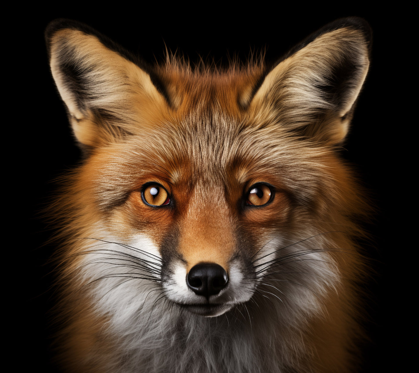 The Enchanting Eyes of the Forest Red Fox Portrait Photorealism - Digital Artwork Loose Art Print