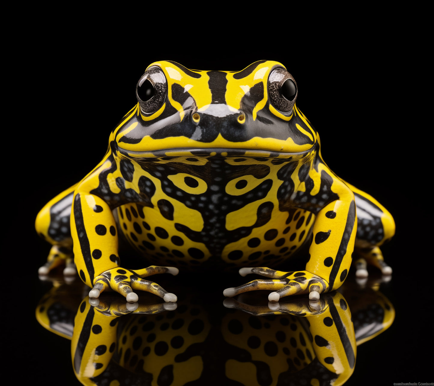 The Spotted Serenade Southern Corroboree Frog Close-up Photorealism - Digital Artwork Loose Art Print