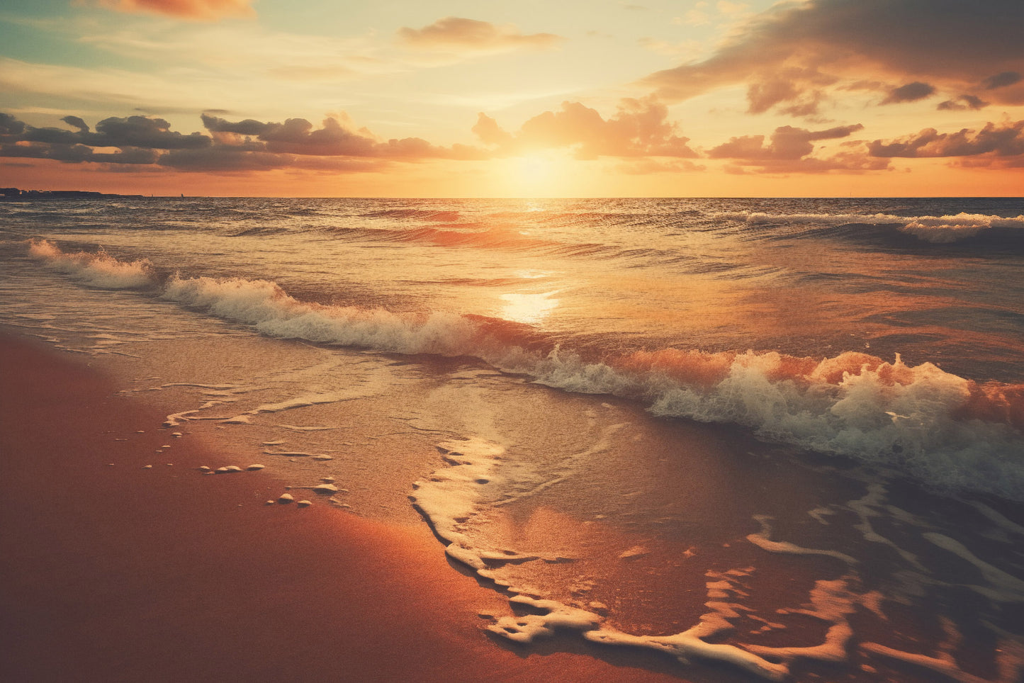 The Wave's Embrace Realism Digital Painting Beach Artwork