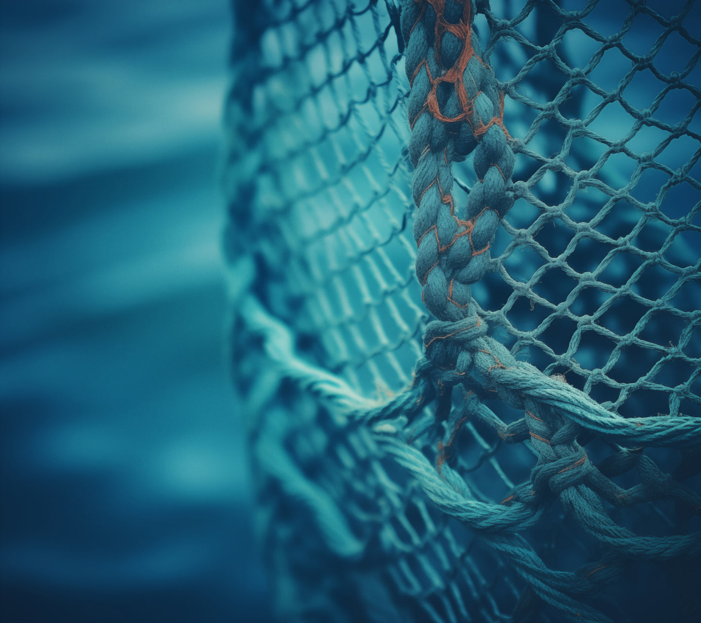 Threads of the Sea Fishing Net Abstract Photorealism - Digital Artwork Loose Art Print