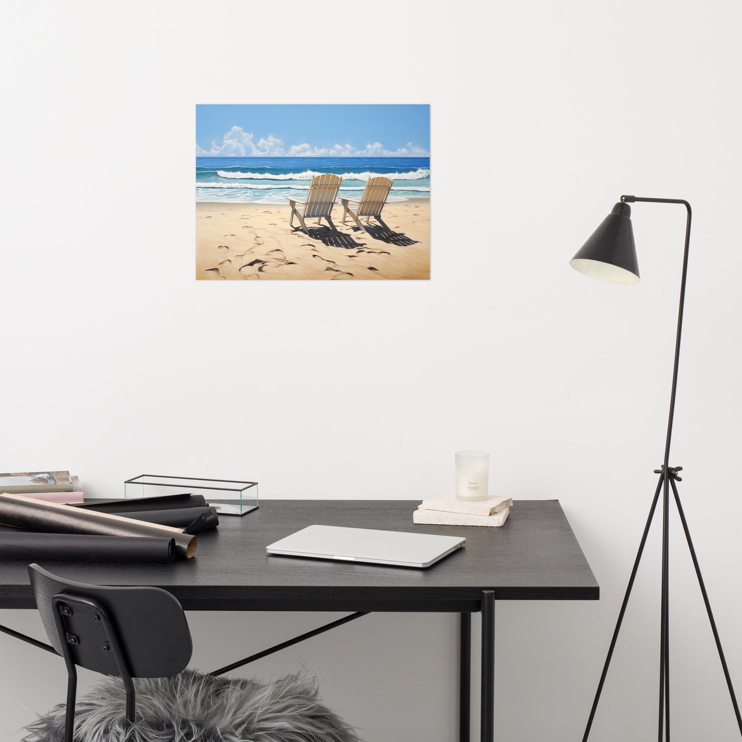 Tropical Beach Posters: A Pair in Paradise Photorealism - Digital Artwork Loose Art Print