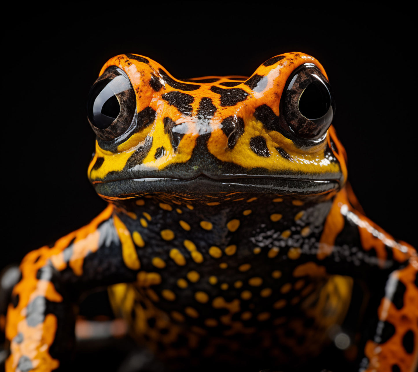 Warning Colors Mantella Frog Photorealism - Digital Artwork Loose Art Print