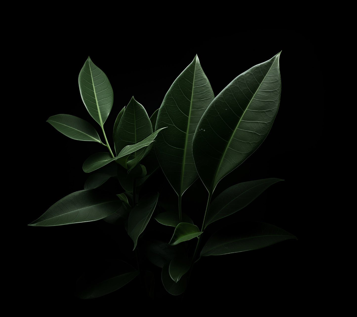 Whispering Leaves Plants Photorealism - Digital Artwork Loose Art Print