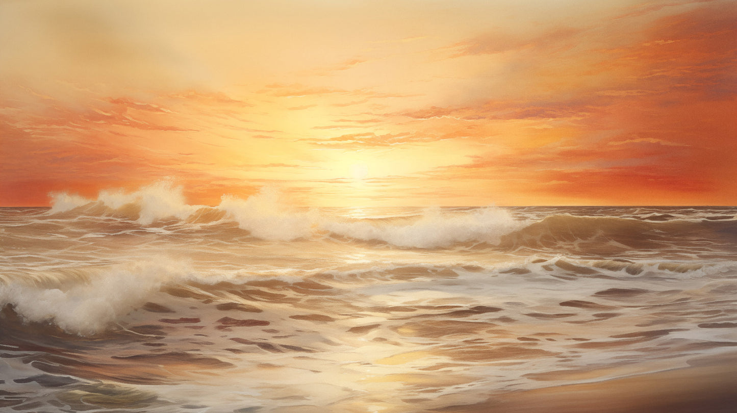 Whispering Tide Encaustic Painting Digital Artwork Loose Wall Art Print