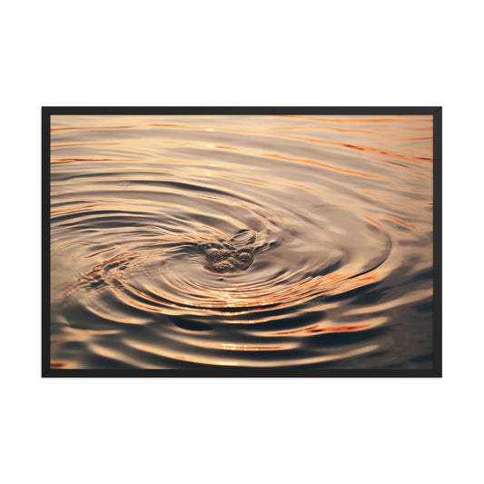 Whispering Waters Photorealistic Digital Artwork Painting Beach Vibe Wall Art Print Black Frame 24 x 36