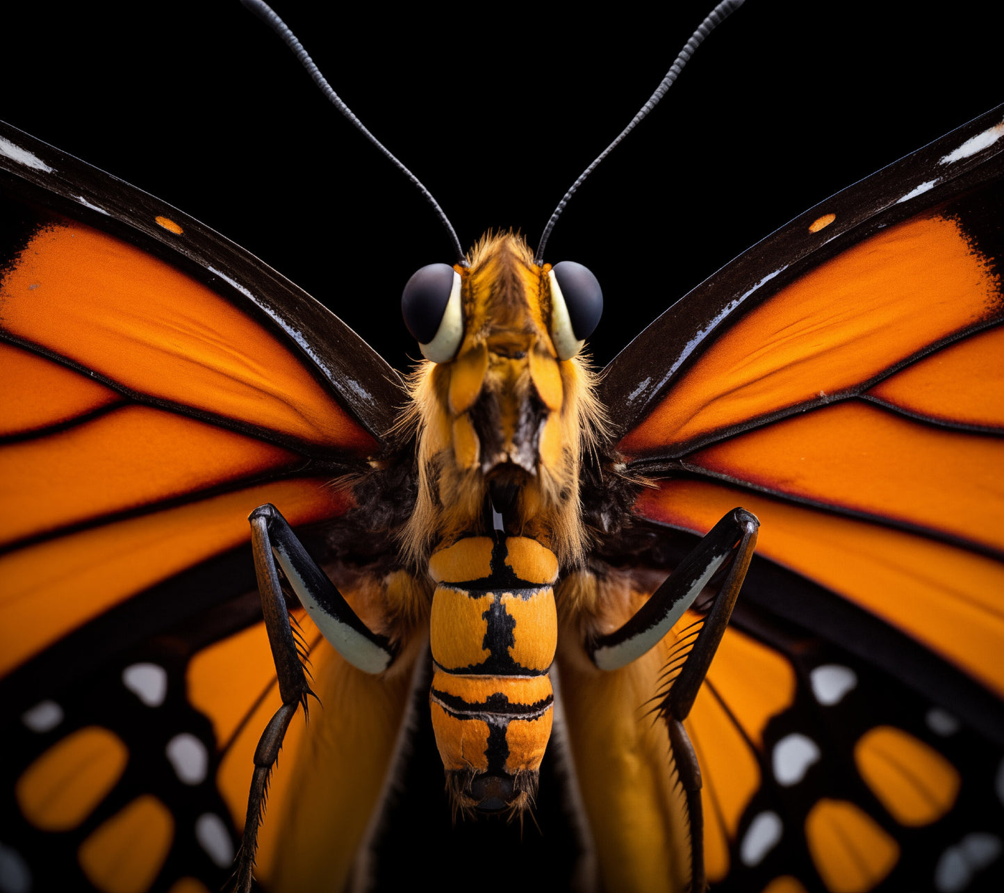 Winged Wonder Monarch Butterfly Close-up Photorealism - Digital Artwork Loose Art Print