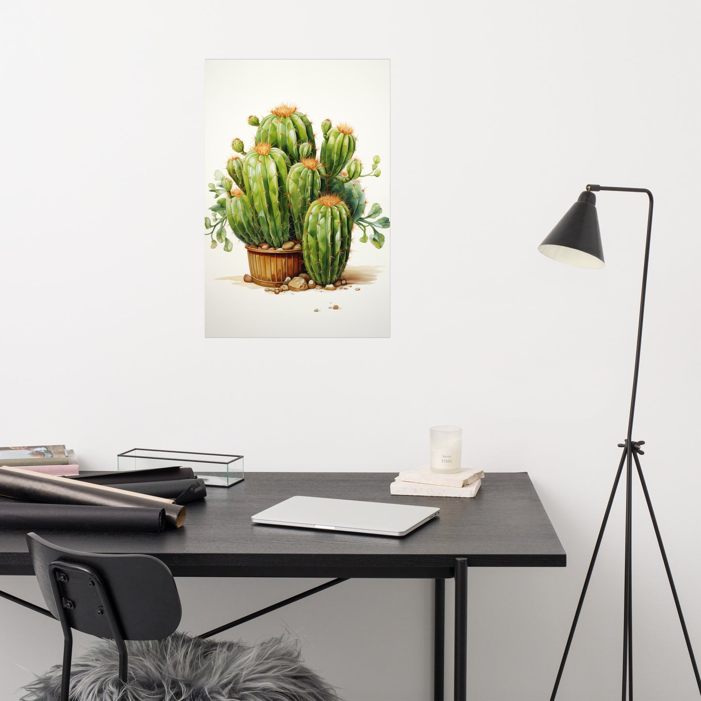 cactus art print: A Collection of Cacti Photorealism Frameable Art Print