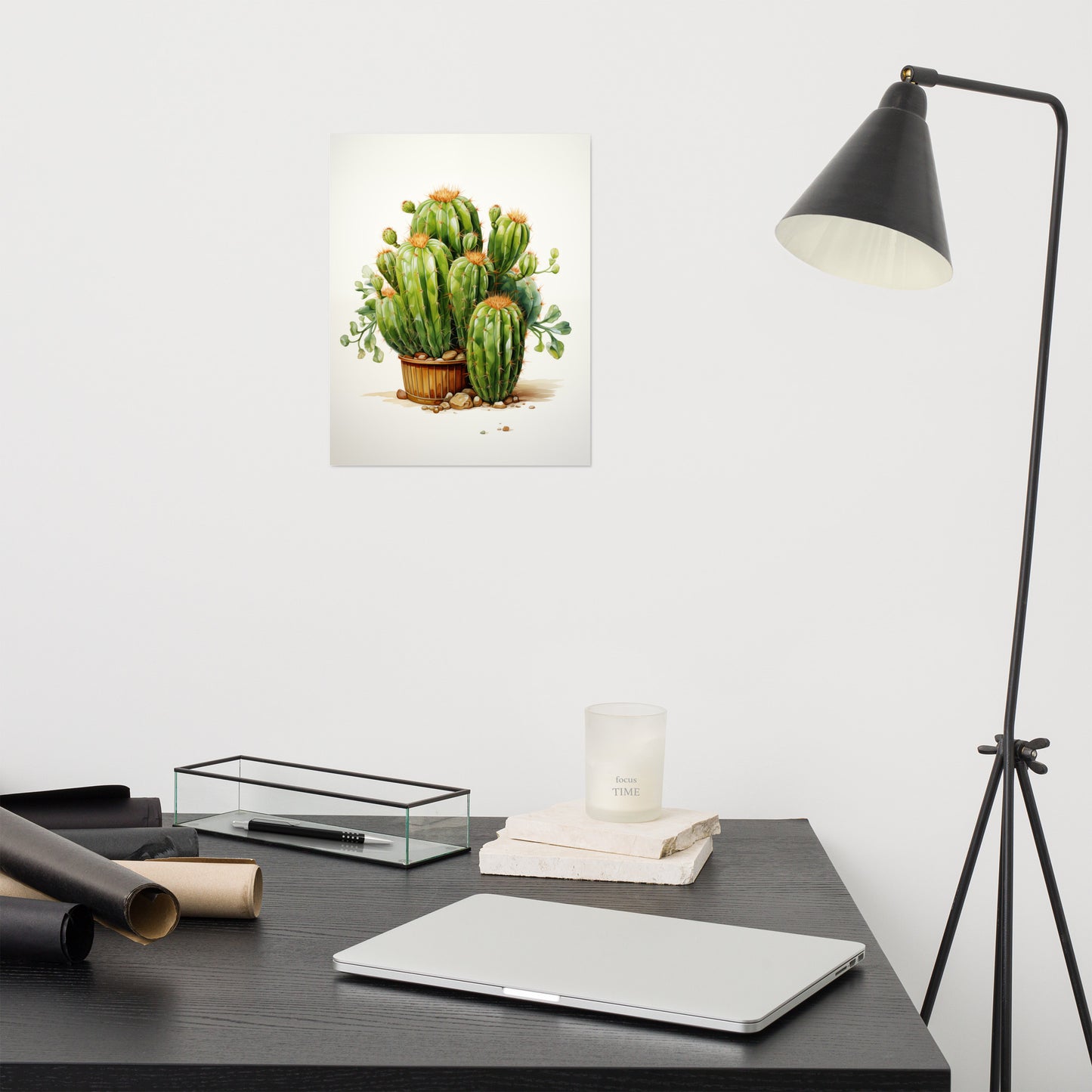 cactus wall art: A Collection of Cacti Photorealism Frameable Art Print
