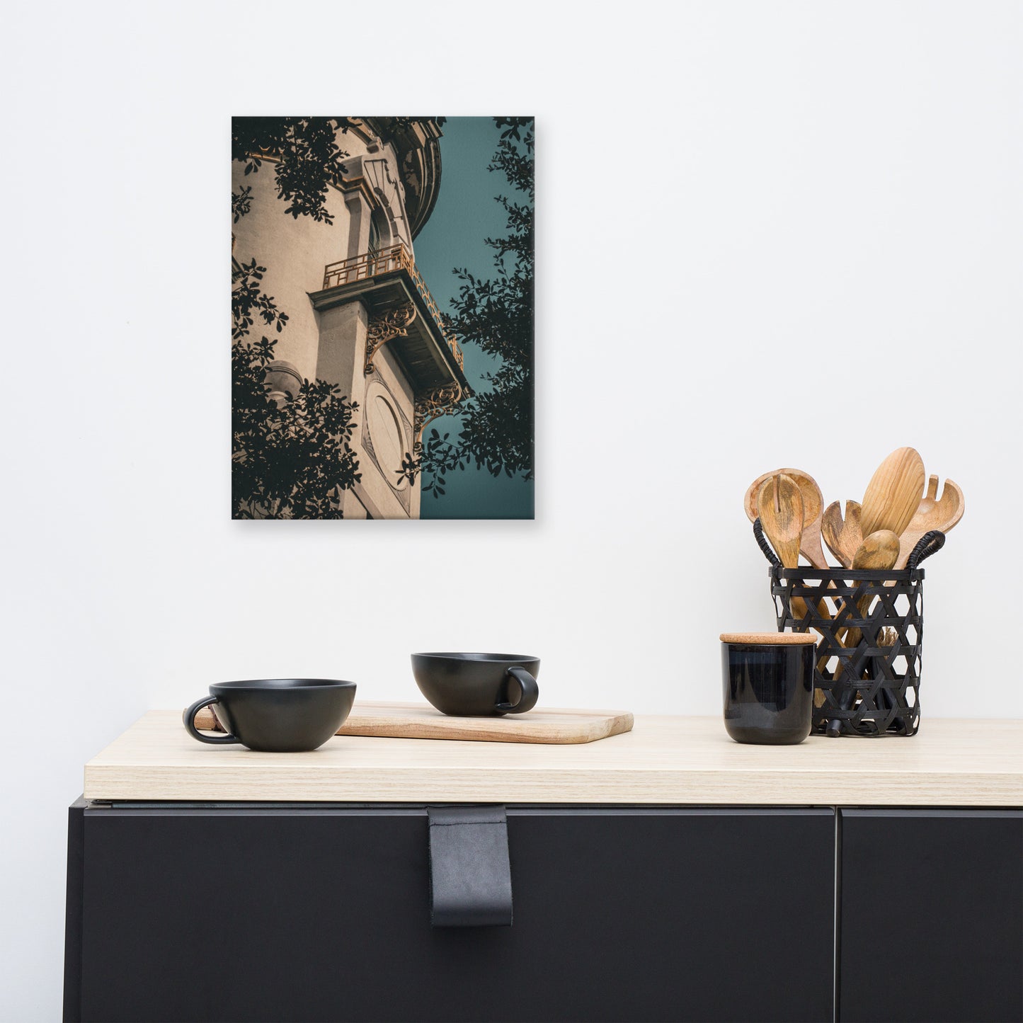 Decorative Turret Window & Trees Canvas Wall Art Prints