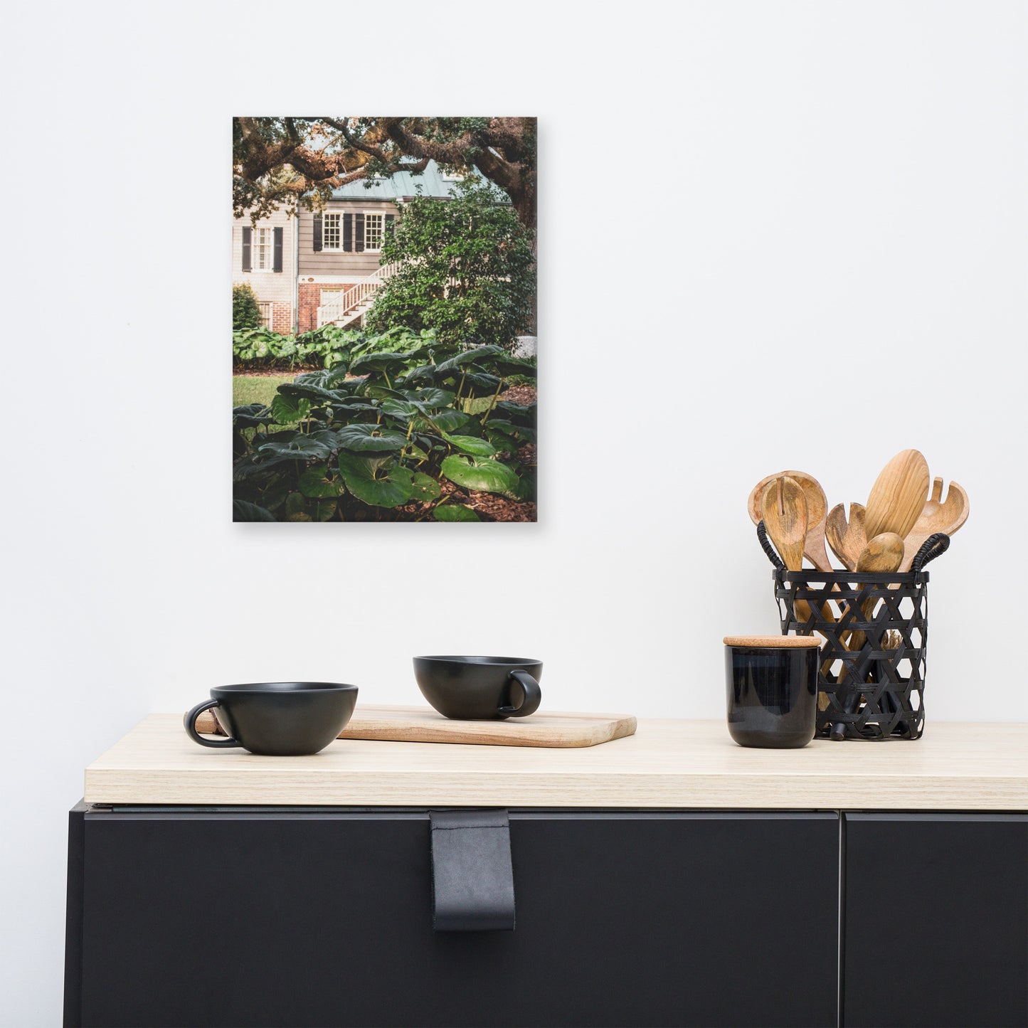 Simon Mirault House and Washington Square Park Savannah GA Canvas Wall Art Prints