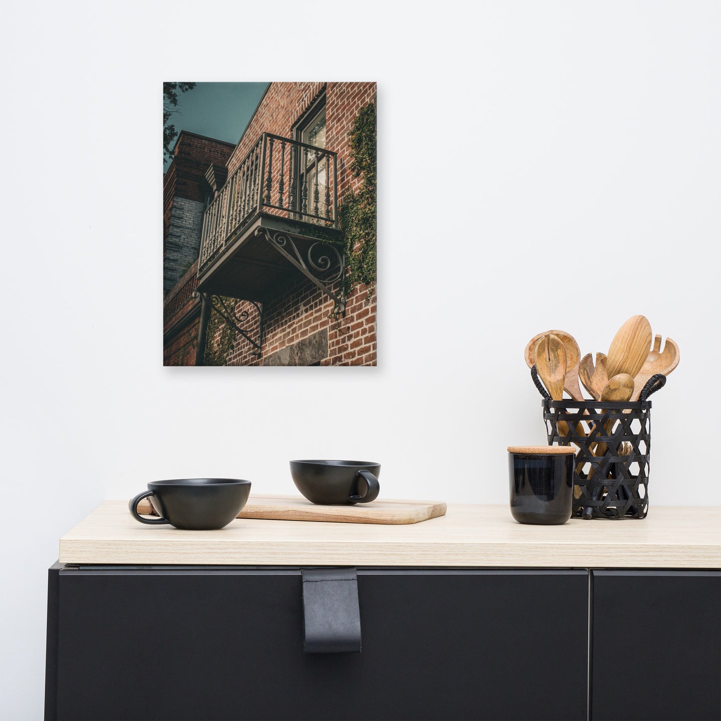 Old Iron Balcony Savannah GA 3 Canvas Wall Art Prints