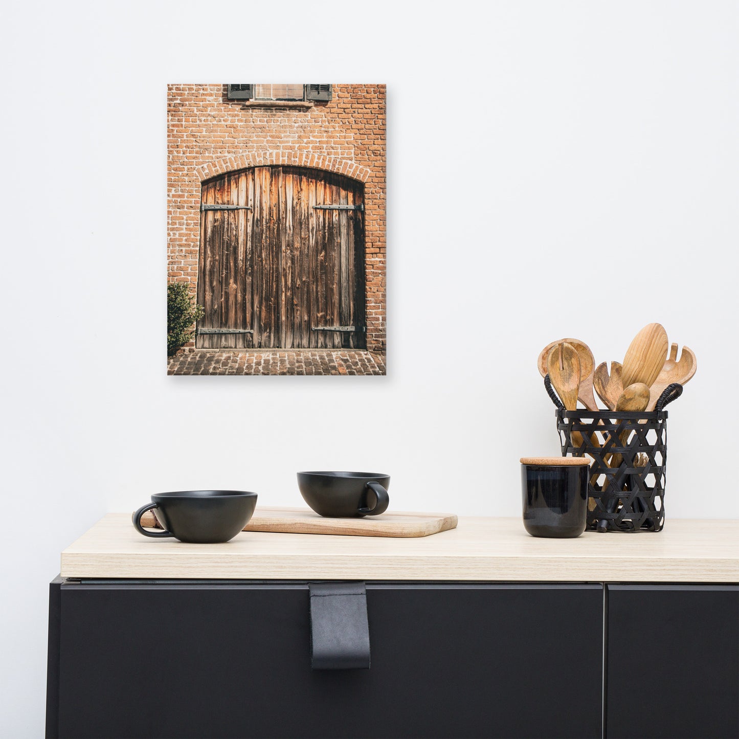 Old Wooden Door W Perry Ln Savannah GA Canvas Wall Art Prints
