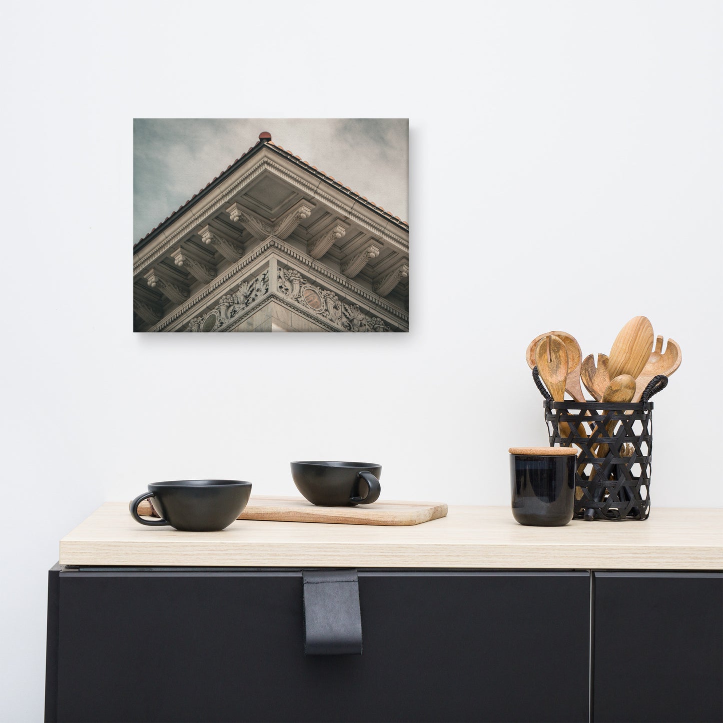 Roof Line of Tomochichi Federal Building Savannah GA Canvas Wall Art Prints