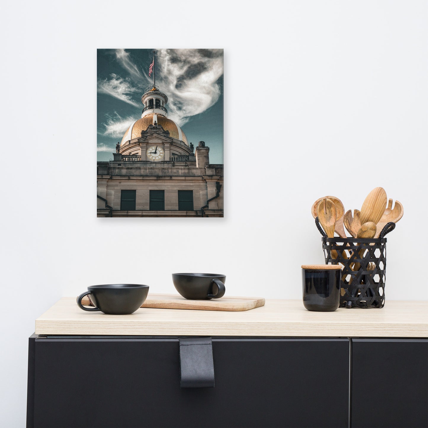 Savannah City Hall Old Historic Building Canvas Wall Art Prints