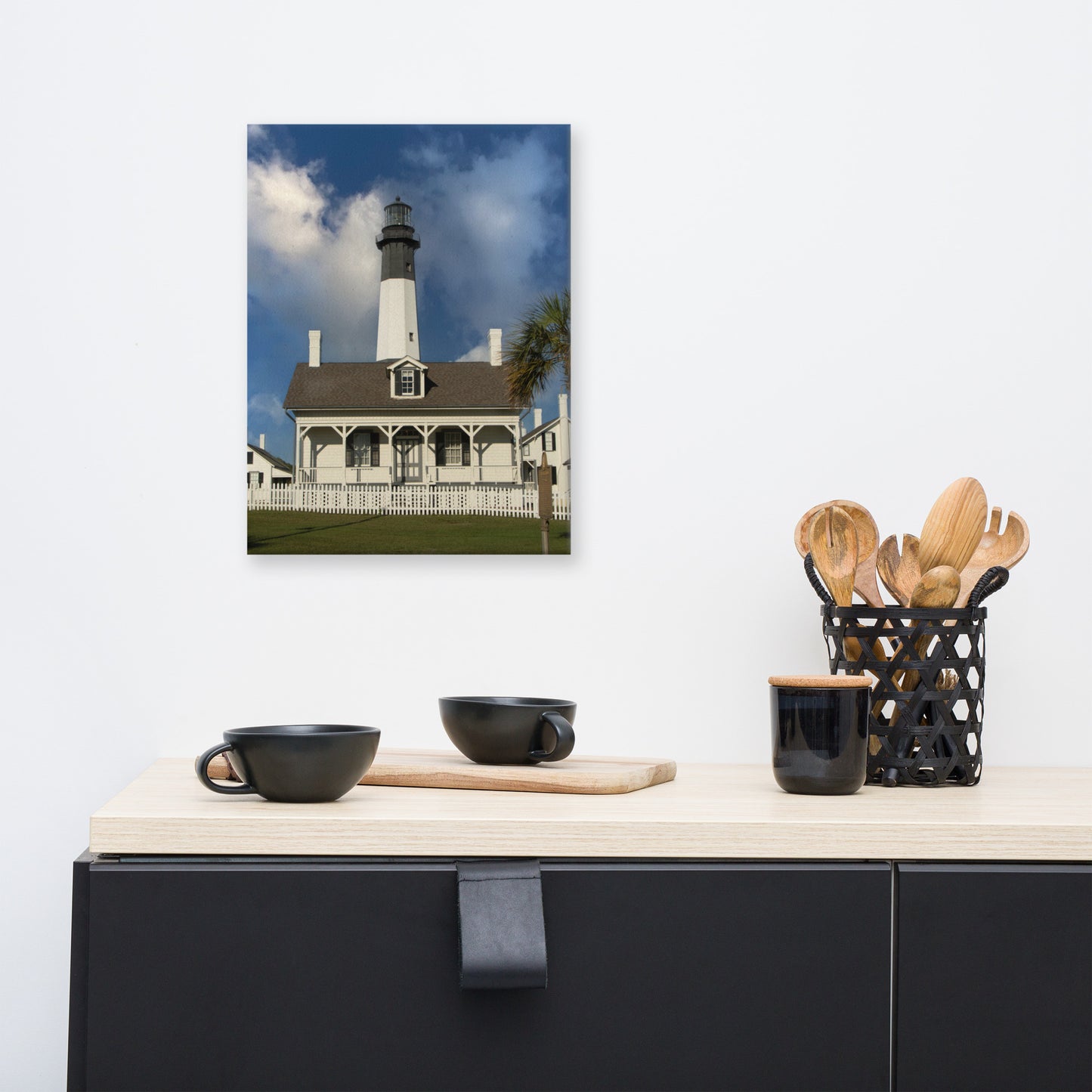Tybee Island Lighthouse Architectural Coastal Landscape Photograph Canvas Wall Art Prints