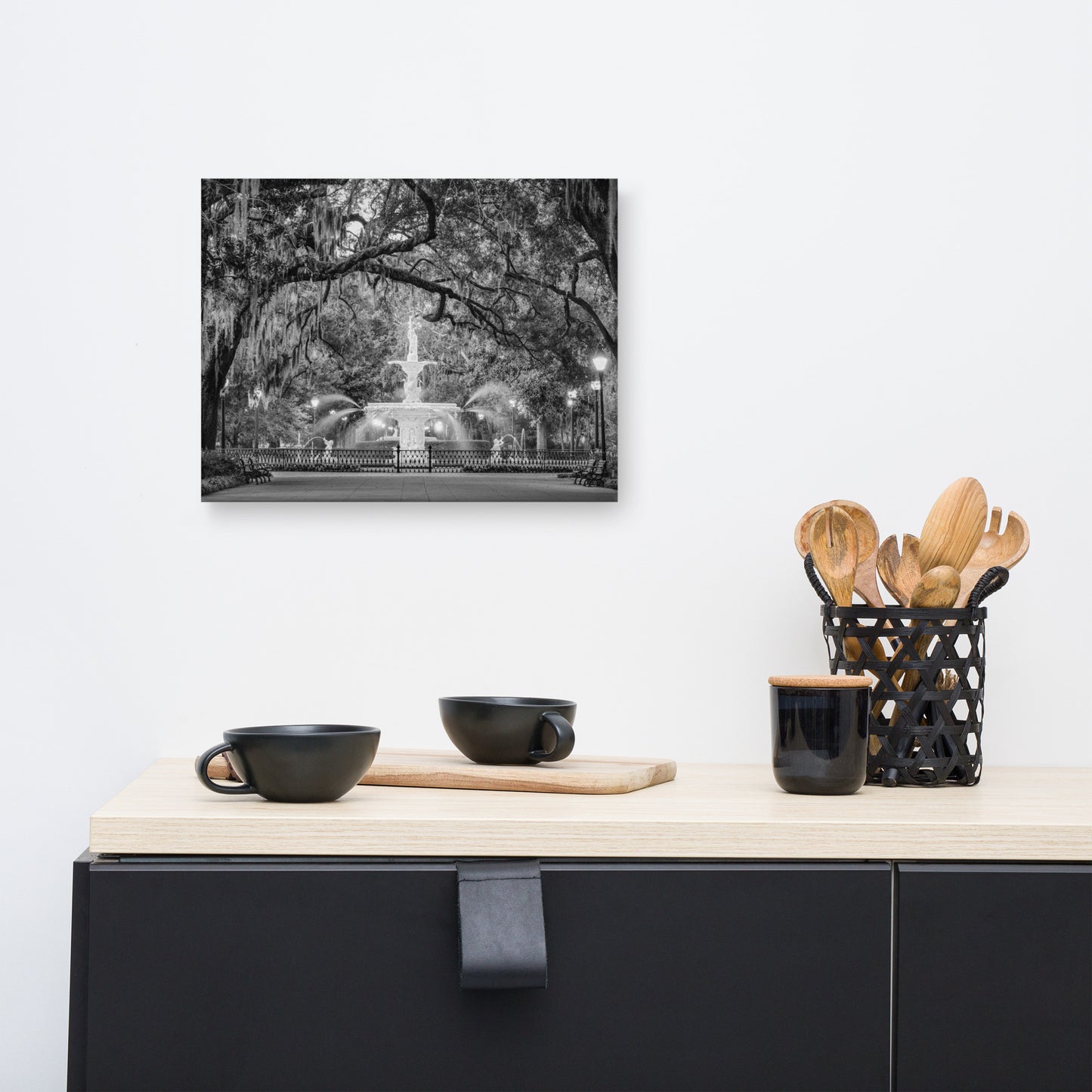 Fountain Forsyth Park Savannah Ga 4 Canvas Wall Art Prints