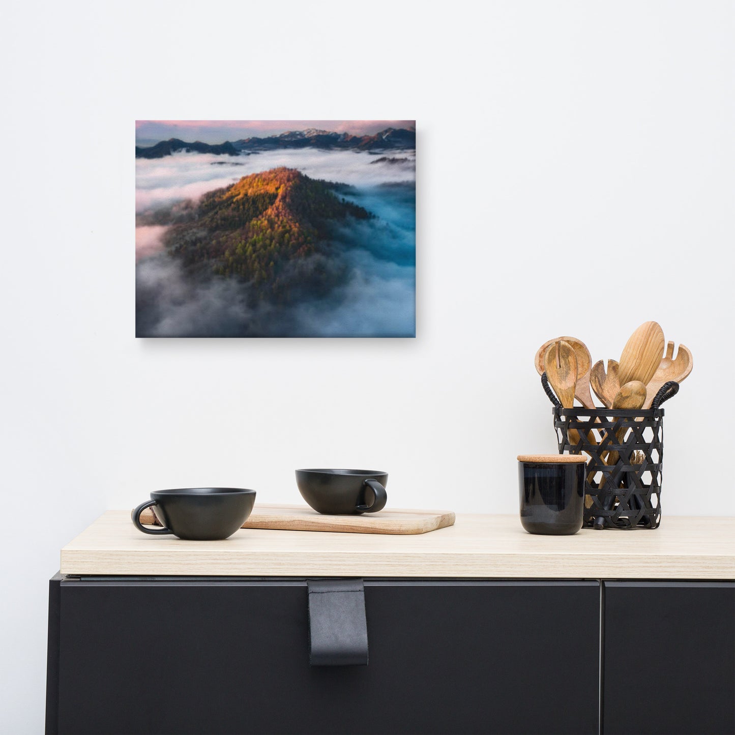 The Mystery of the Mist Rustic Landscape Photograph Canvas Wall Art Print