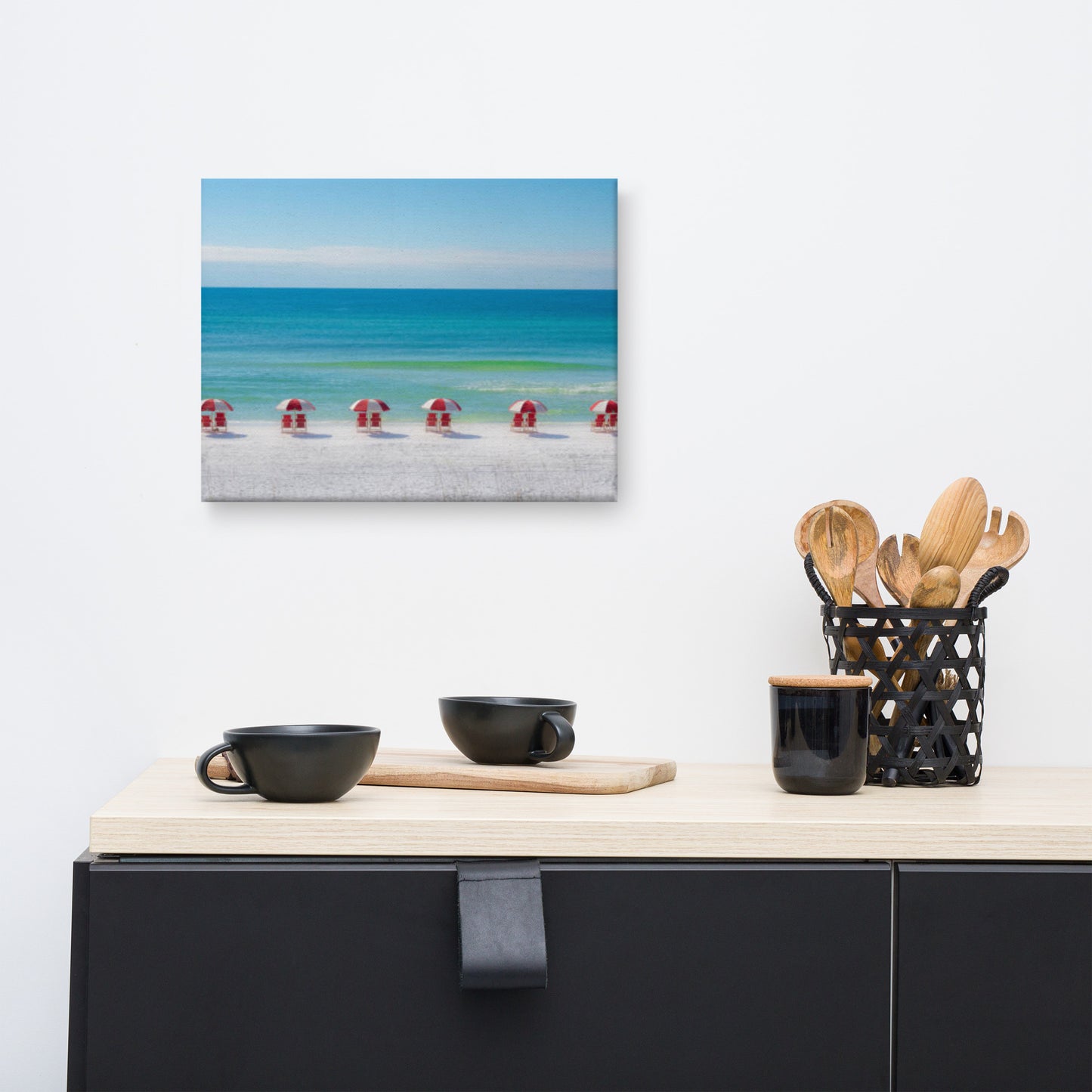 Life at the Beach Minimal Coastal / Beach Landscape Canvas Wall Art Print