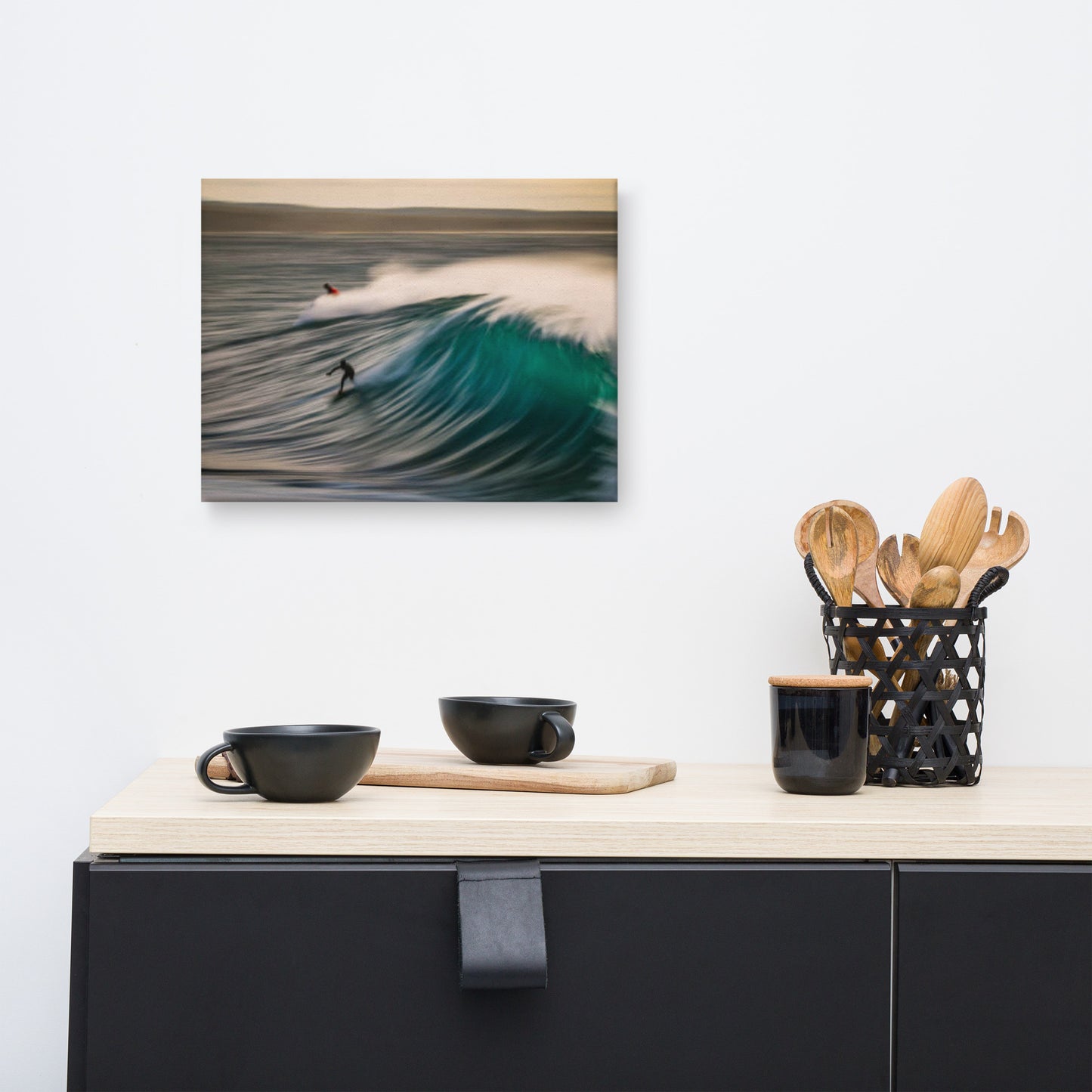 A Surfer's Dance with Light Lifestyle / Abstract / Landscape Photograph Canvas Wall Art Print