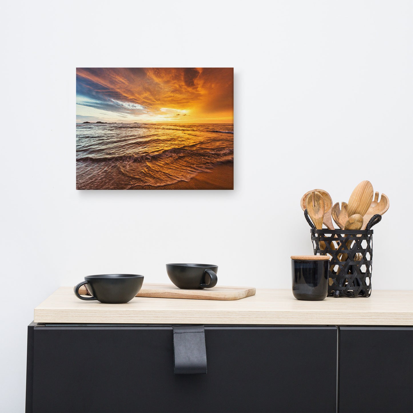 Tranquil Seascape Beach / Coastal Landscape Photograph Canvas Wall Art Print