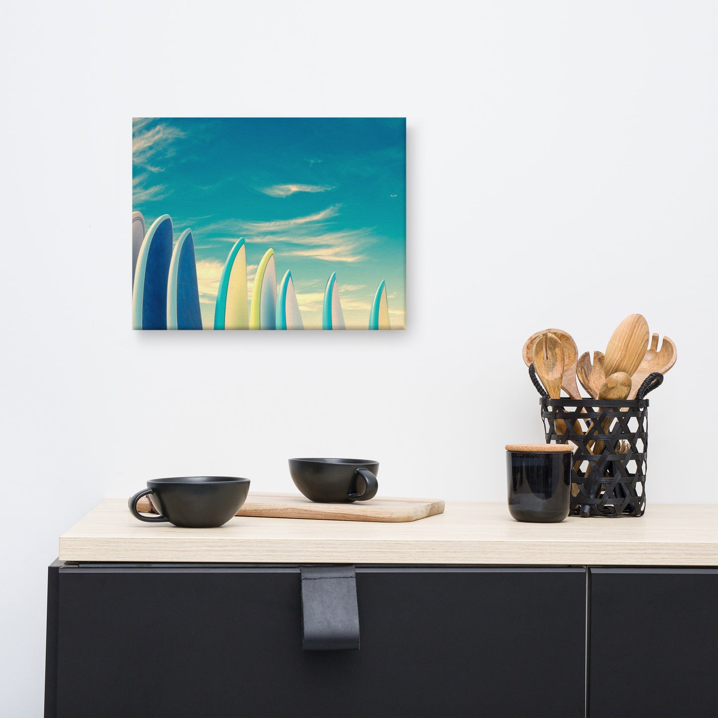 Retro Surfboards Lifestyle Photograph Canvas Wall Art Print