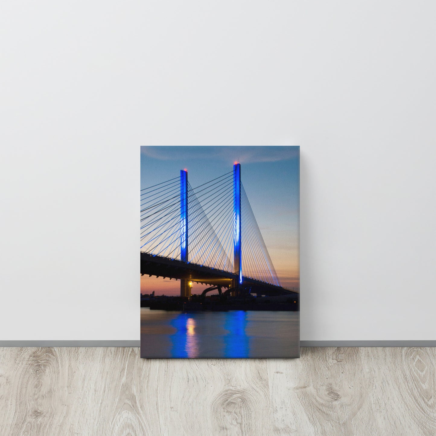 Indian River Bridge 2 Urban Landscape Traditional Canvas Wall Art Print