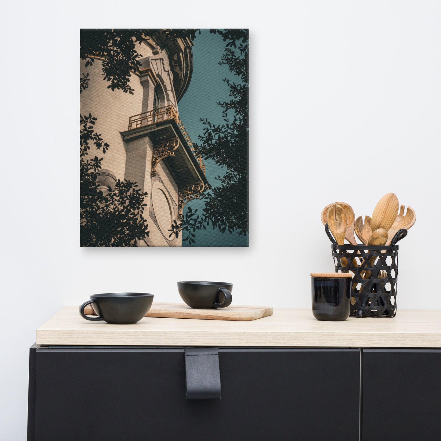 Decorative Turret Window & Trees Canvas Wall Art Prints