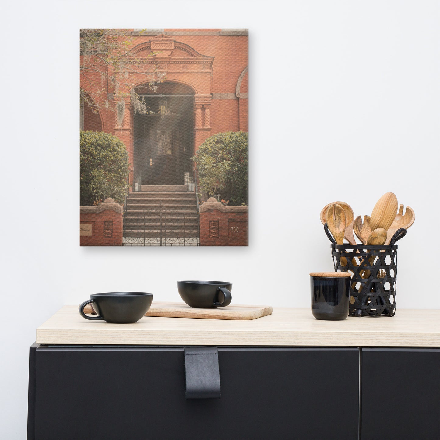 Lewis Kayton House Doorway Mansion on Forsyth Park Canvas Wall Art Prints