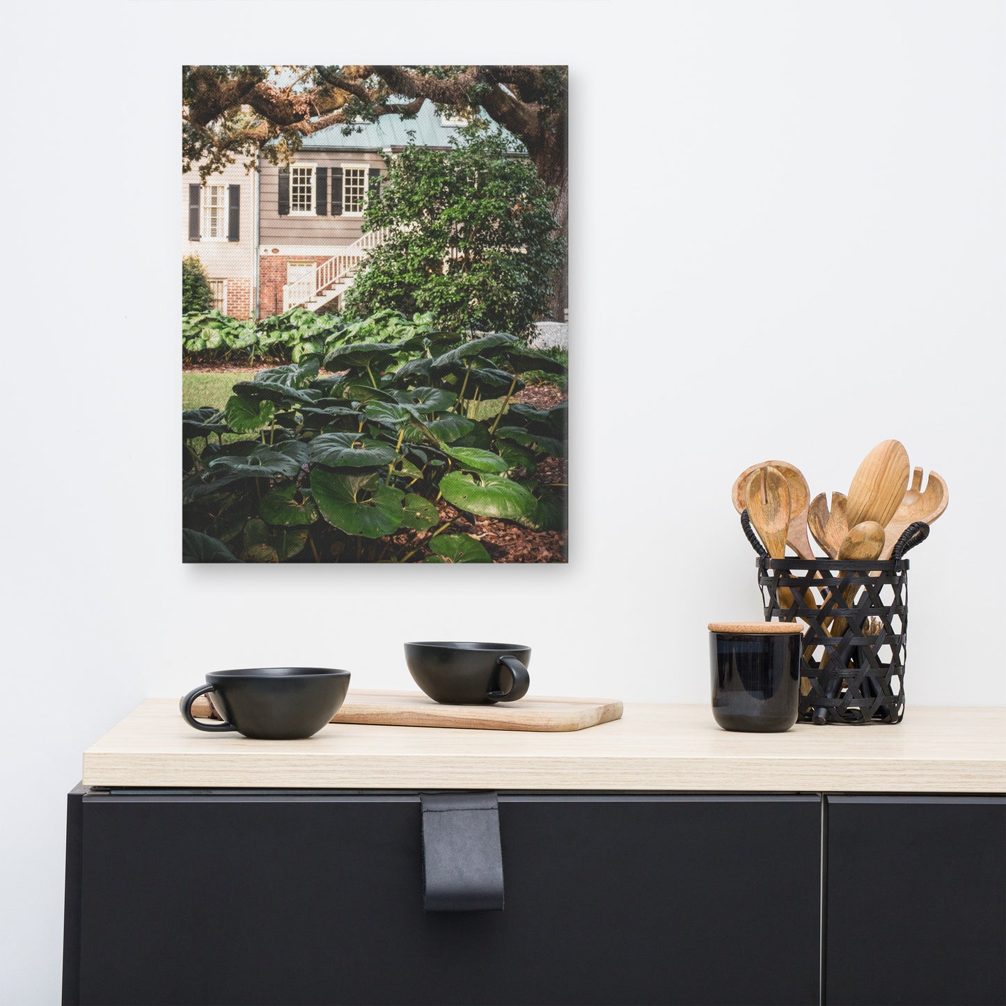 Simon Mirault House and Washington Square Park Savannah GA Canvas Wall Art Prints