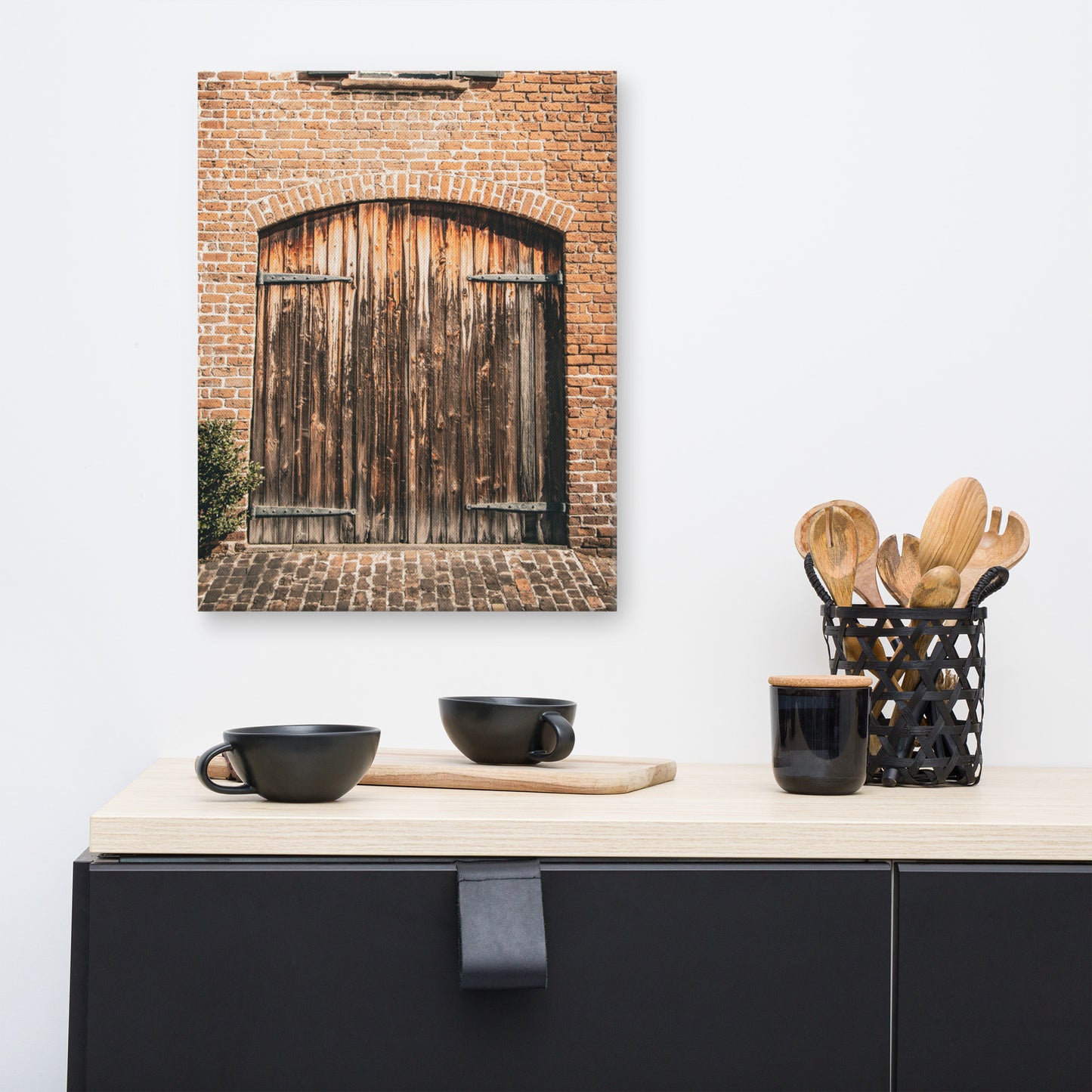 Old Wooden Door W Perry Ln Savannah GA Canvas Wall Art Prints