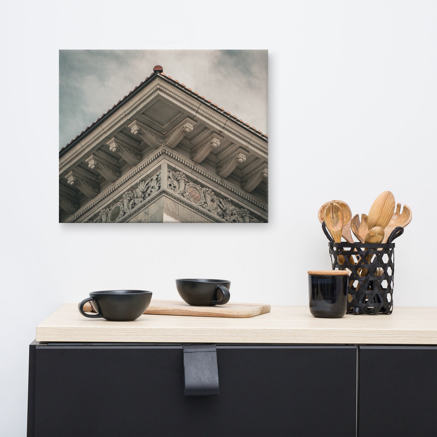 Roof Line of Tomochichi Federal Building Savannah GA Canvas Wall Art Prints