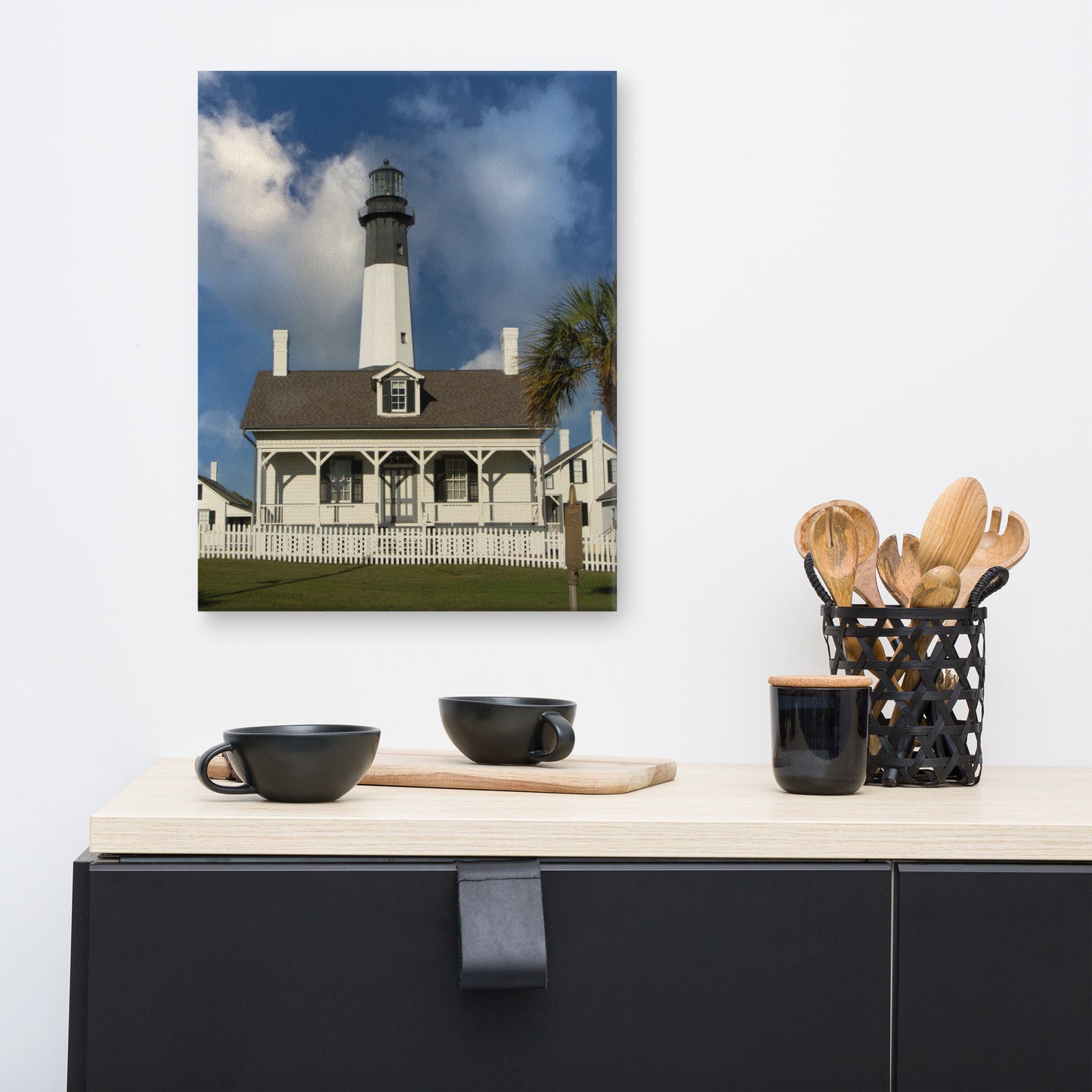 Tybee Island Lighthouse Architectural Coastal Landscape Photograph Canvas Wall Art Prints