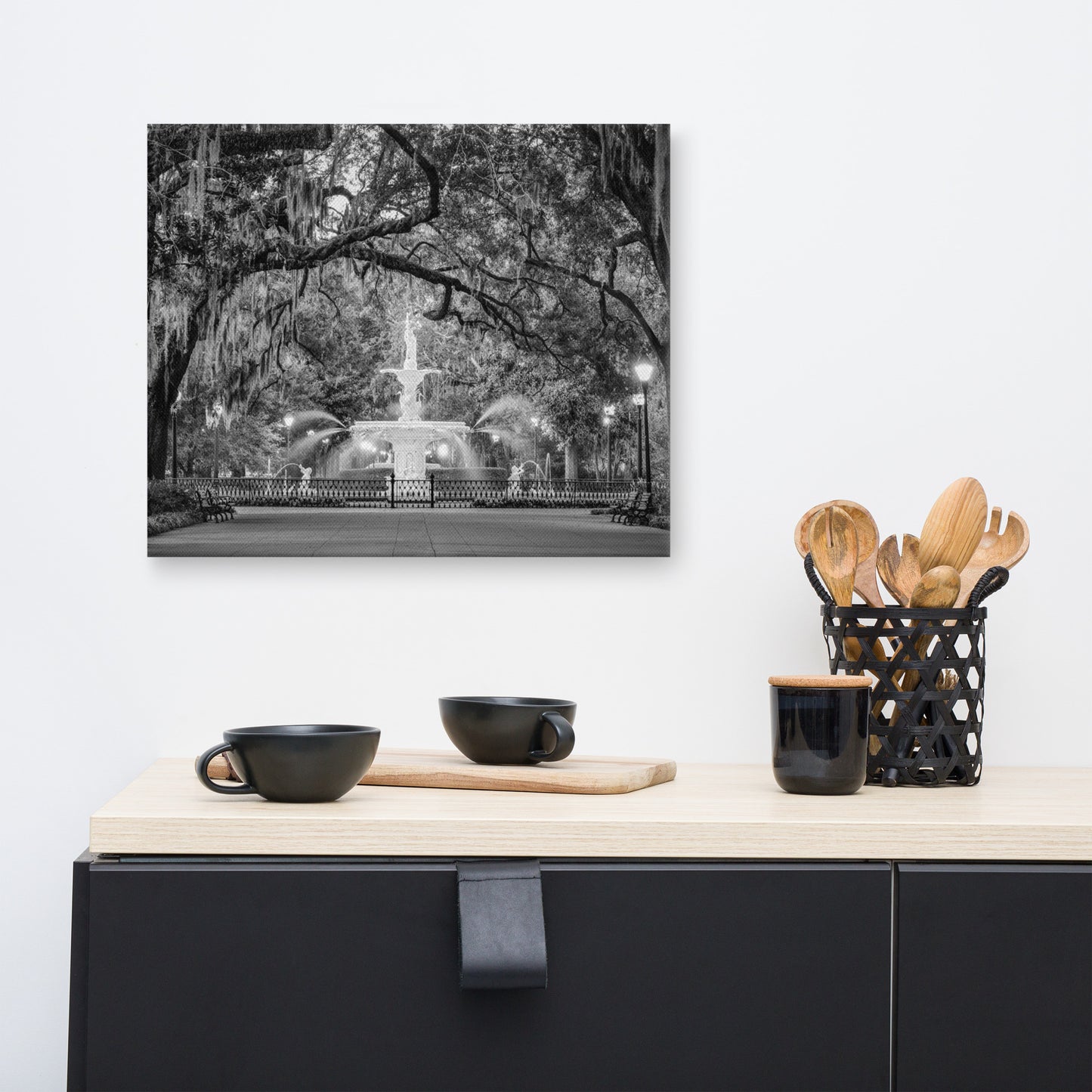 Fountain Forsyth Park Savannah Ga 4 Canvas Wall Art Prints