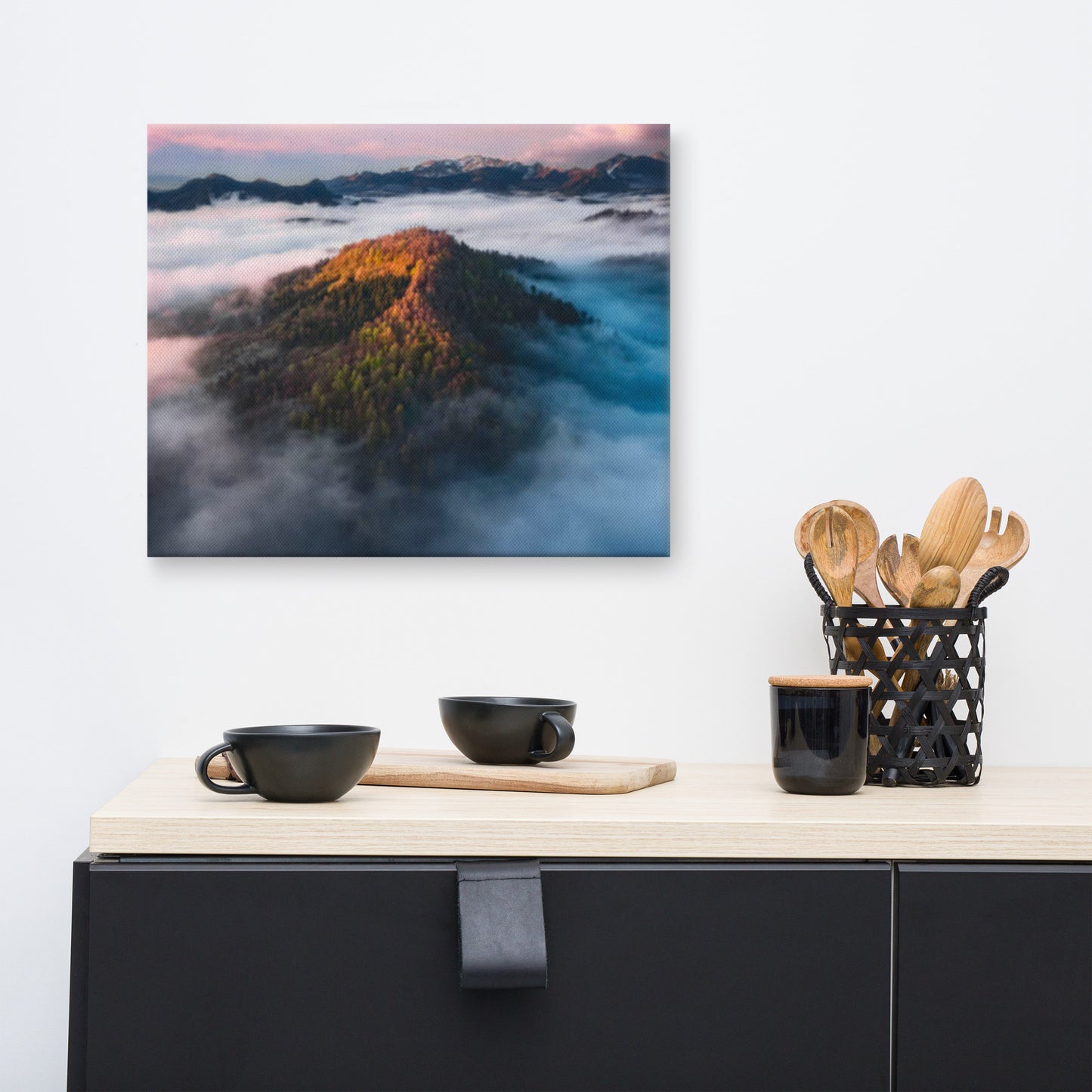 The Mystery of the Mist Rustic Landscape Photograph Canvas Wall Art Print