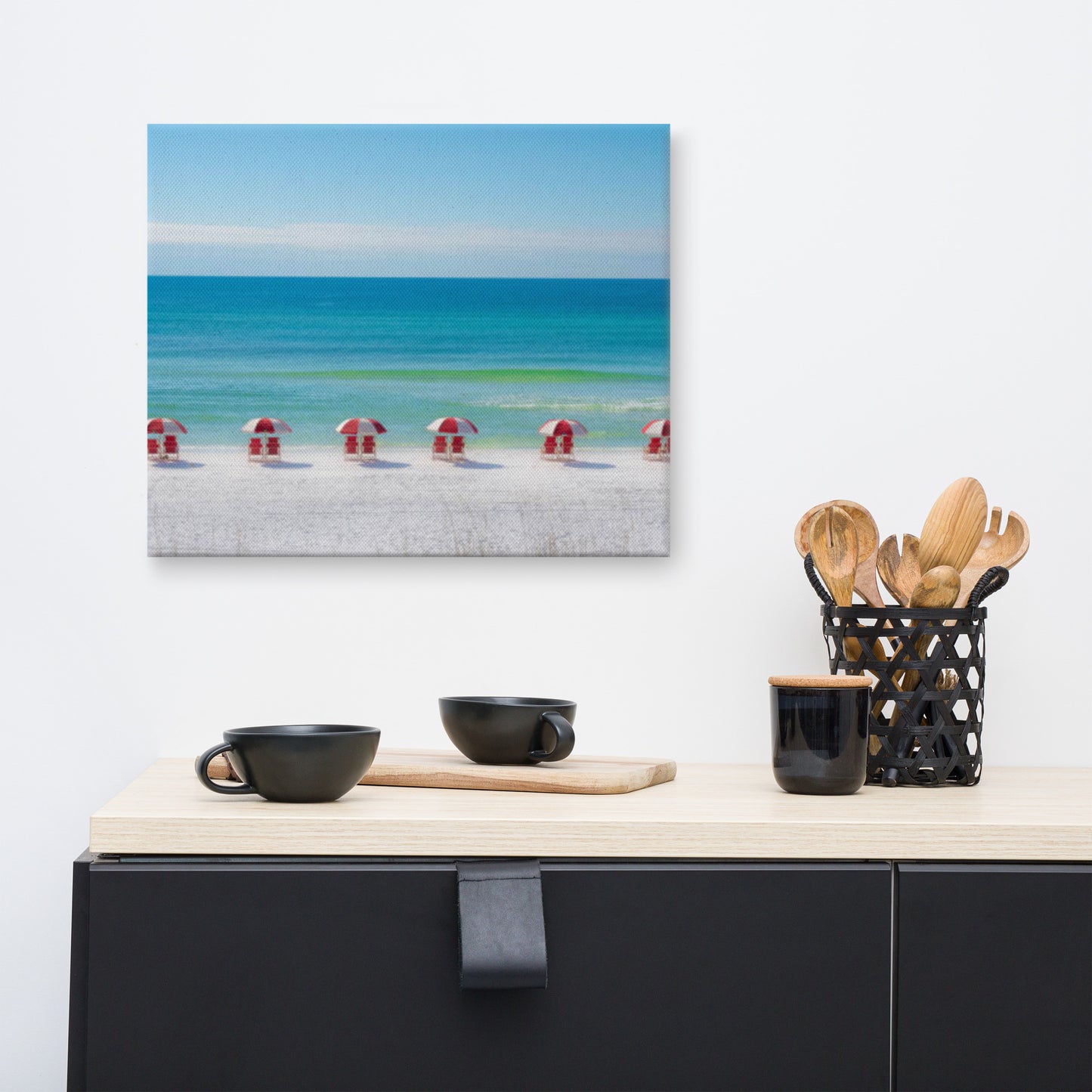 Life at the Beach Minimal Coastal / Beach Landscape Canvas Wall Art Print