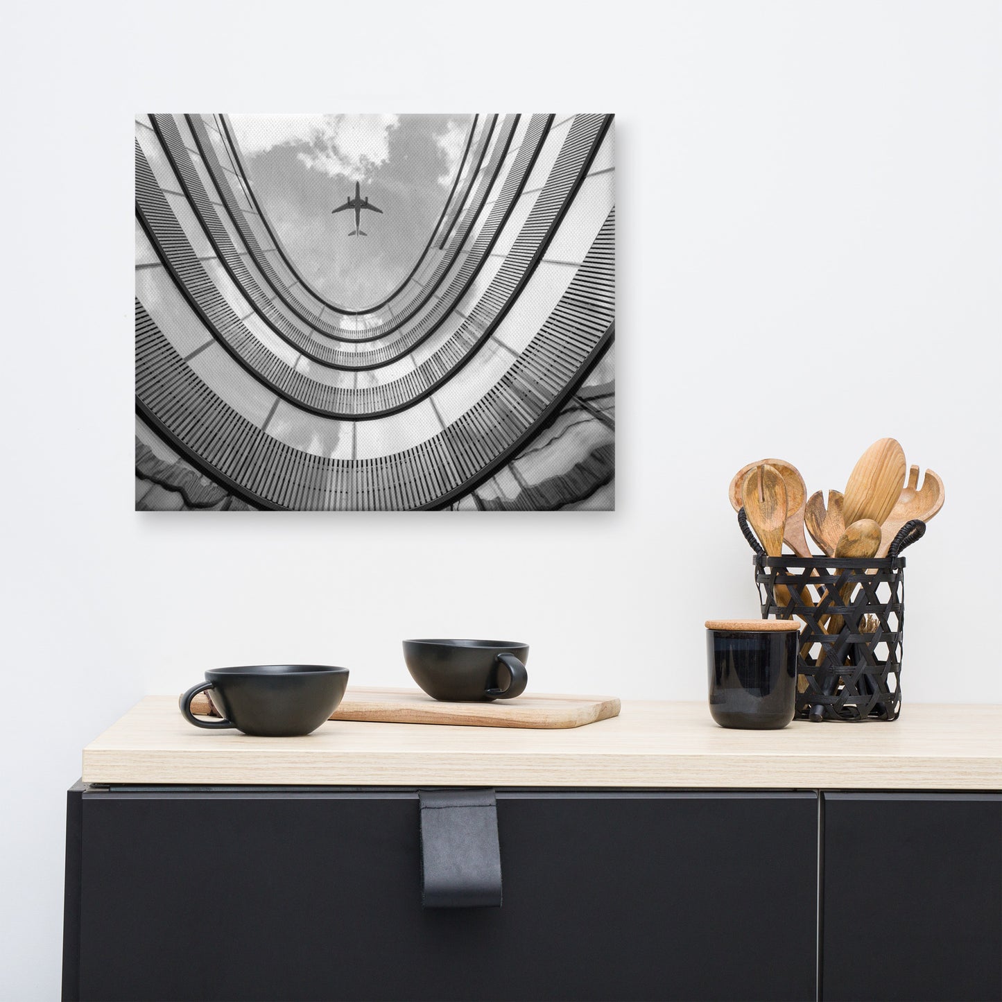 Urban Intersections in the Sky Architectural Photograph Canvas Wall Art Print